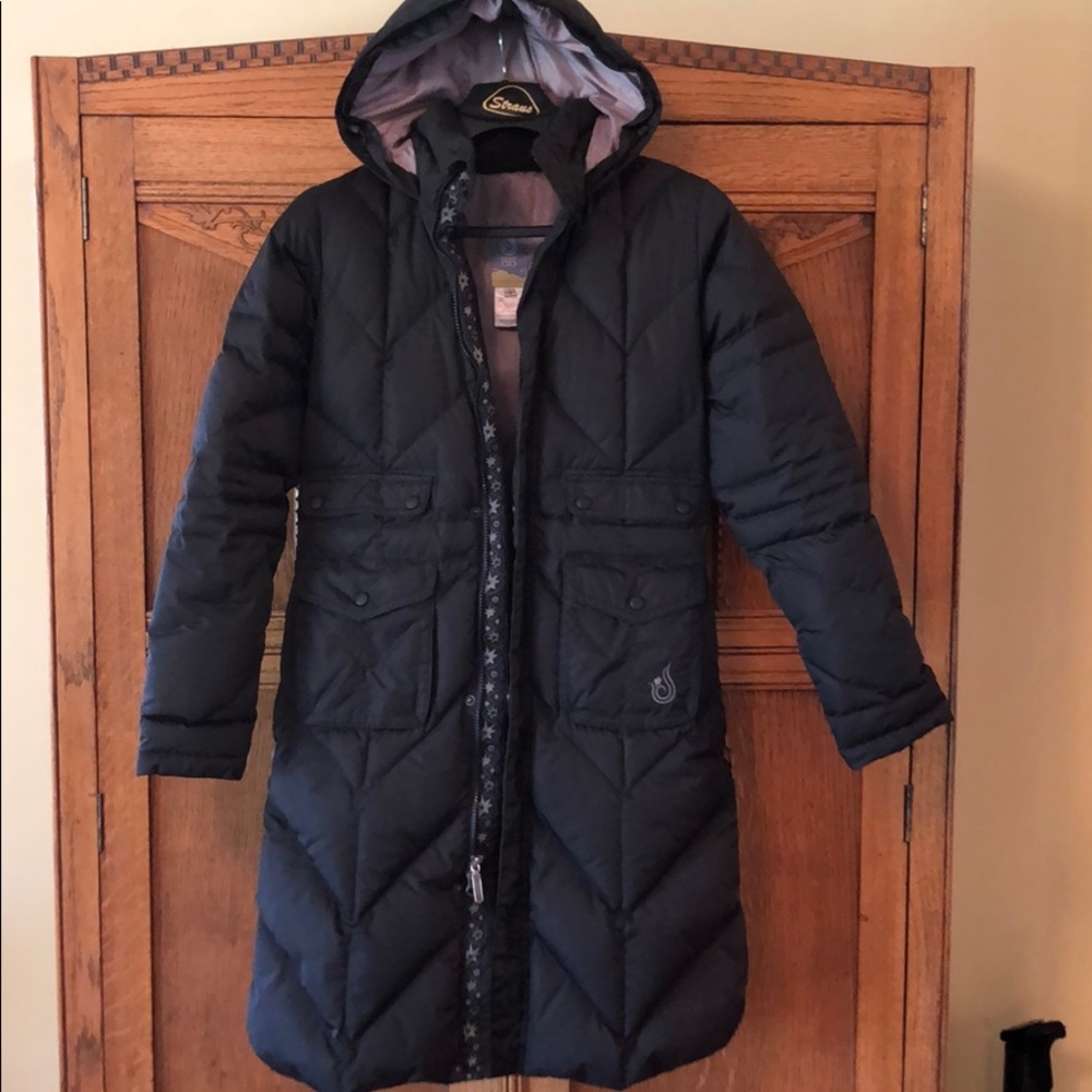 ISIS down long hooded coat